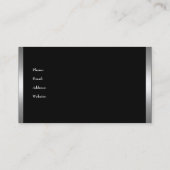 Carte De Visite Elégant Argent gris noir points de métal Bow (Dos)