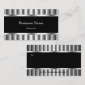 Carte De Visite Élégant argent noir (Devant / Derrière)