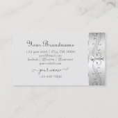 Carte De Visite Élégant Argent Orné Diamètre Étincelant Initiales (Dos)