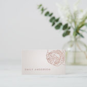 CARTE DE VISITE ÉLÉGANT ARGENT PEARING BLUSH ROSE GOLD FLOLD (Debout devant)