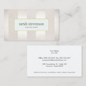 Carte De Visite Élégant Argent rayé et Beige Professionnel (Devant / Derrière)