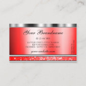 Carte De Visite Élégant Argent Sparkling Ruby Parties scintillant  (Dos)