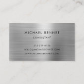 Carte De Visite Élégant argenté gris métallique Monogramme Consult (Dos)