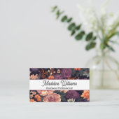 Carte De Visite Élégant Arrière - plan d'arrangement floral (Debout devant)