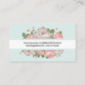 Carte De Visite Élégant Arrière - plan de cadre de fleurs (Dos)