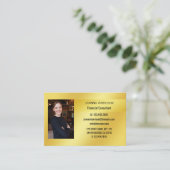 Carte De Visite Elégant Arrière - plan d'or moderne européenne pho (Debout devant)