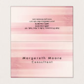 Carte De Visite Élégant Arrière - plan rose clair (Extérieur déplié)