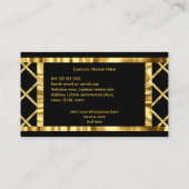 Carte De Visite Elégant Art Déco Art Déco Crush Or Noir (Dos)