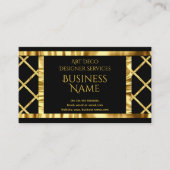 Carte De Visite Elégant Art Déco Art Déco Crush Or Noir (Devant)