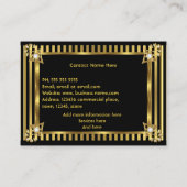 Carte De Visite Elégant Art Déco moderne Gold Black Stripe (Dos)
