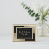 Carte De Visite Elégant Art déco rétro Sepia Beige Noir (Debout devant)