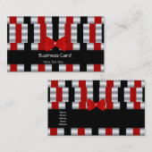 Carte de visite Elégant Art Déco Rouge Argent Aveu (Devant / Derrière)