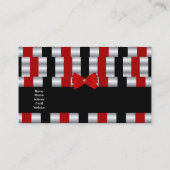 Carte de visite Elégant Art Déco Rouge Argent Aveu (Dos)