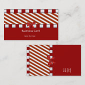 Carte de visite Elégant Art Déco Rouge Blancs (Devant / Derrière)