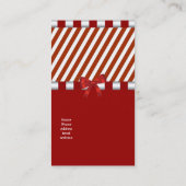 Carte de visite Elégant Art Déco Rouge Blancs (Dos)