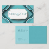 Carte De Visite Elégant Art Déco Turquoise et or (Devant / Derrière)