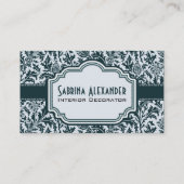 Carte De Visite Elégant Art Nouveau Arts et Artisanat Vert Motif (Dos)