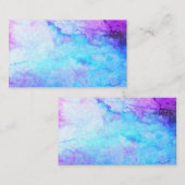Carte De Visite élégant art turquoise et violette aquarelle (Devant / Derrière)