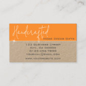 Carte De Visite Elégant artisanal Fleur Rose artisanal Orange (Dos)