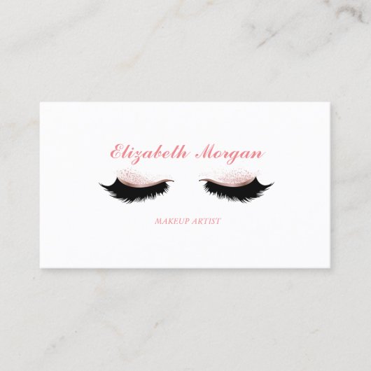 Carte De Visite Elégant Artiste De Maquillage Élégant, Lashes (Devant)
