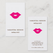 Carte De Visite Élégant Artiste de maquillage moderne Bold lèvres  (Devant / Derrière)