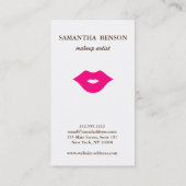 Carte De Visite Élégant Artiste de maquillage moderne Bold lèvres  (Dos)