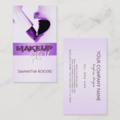 Carte De Visite Élégant Artiste de maquillage moderne violet (Devant / Derrière)