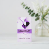 Carte De Visite Élégant Artiste de maquillage moderne violet (Debout devant)