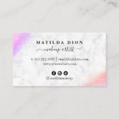 Carte De Visite Elégant artiste maquillage en marbre violet foncé  (Dos)