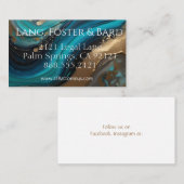 Carte De Visite Elégant, artistique abstrait, or turquoise (Devant / Derrière)