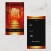 Carte de visite Elegant Asiatique Scène Or Rouge (Devant / Derrière)