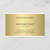 Carte De Visite Élégant Aspect Doré Professionnel Moderne Simple U (Dos)