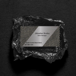Carte De Visite Élégant aspect métallique en aluminium brossé