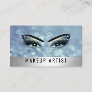 Carte De Visite Elégant attirant bleu de maquillage bokeh lashes y