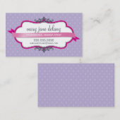 CARTE DE VISITE élégant audacieux fuschia rose vio (Devant / Derrière)