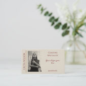 Carte de visite élégant avec code QR et photo (Debout devant)