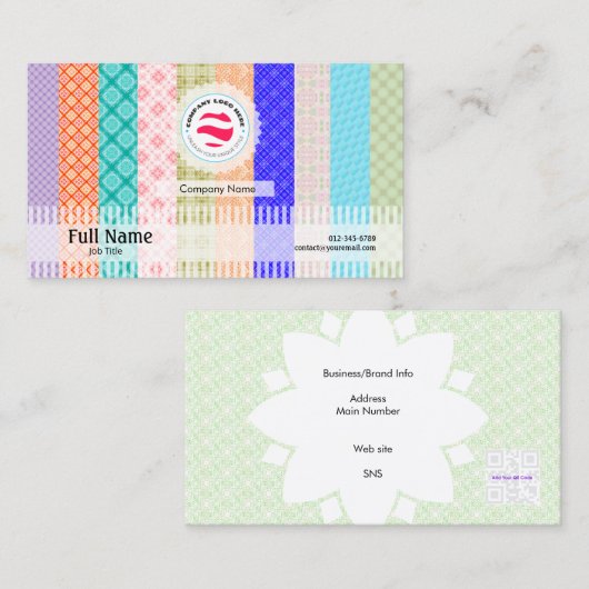 Carte de visite élégant avec QR - Découpage (Devant / Derrière)