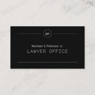 Carte De Visite Élégant avocat avocat en droit monogrammé