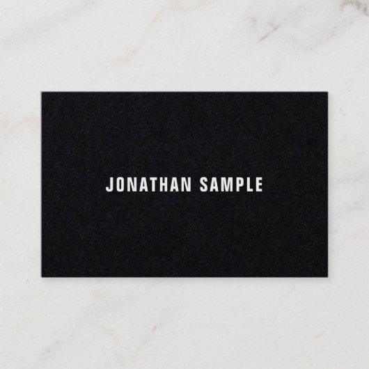 Carte De Visite Elégant B&W Plain Propre Professionnel Luxe Modern (Devant)