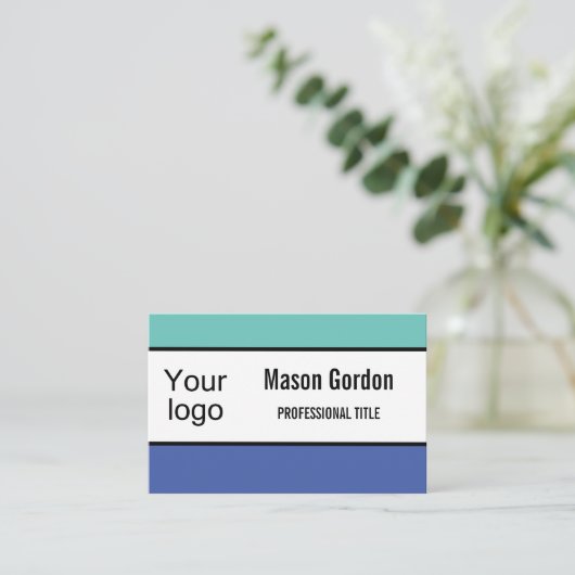 Carte De Visite Élégant badge minimaliste (Debout devant)
