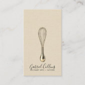 Carte De Visite Elegant Baker Bakers Whisk Cream Linen  (Devant)
