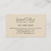 Carte De Visite Elegant Baker Bakers Whisk Cream Linen  (Dos)