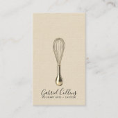 Carte De Visite Elegant Baker Bakers Whisk Cream Linen  (Devant)
