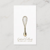 Carte De Visite Elegant Baker Caterer Gold Whisk  (Devant)