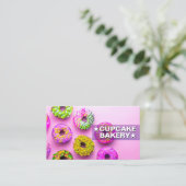 Carte De Visite Elegant Baking Sweets | Pink Cupcake Bakery (Debout devant)