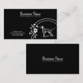 Carte De Visite Élégant baladeur à chiens floraux dalmate blanc et (Devant / Derrière)