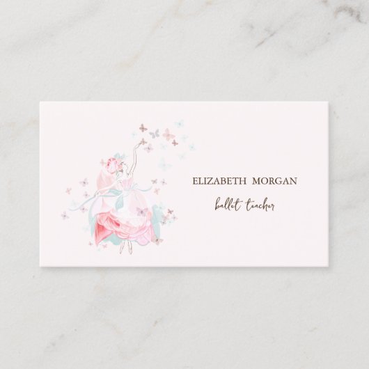 Carte De Visite Élégant Ballerina Butterflies (Devant)