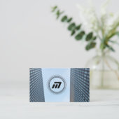 Carte De Visite Élégant bâtiment d'architecture propre monogramme (Debout devant)