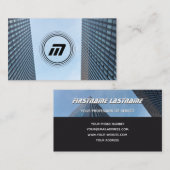 Carte De Visite Élégant bâtiment d'architecture propre monogramme (Devant / Derrière)