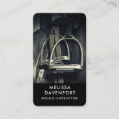 Carte De Visite Élégant bâton d'argent sur selle d'équitation angl (Devant)